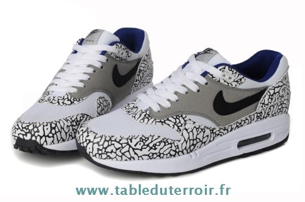 nike air max 1 blanc gris leopard homme, Nike Air Max 1 Blanc Gris Leopard Homme